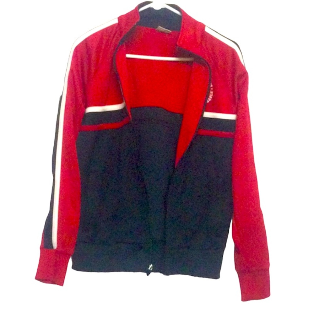 🌞 American Eagles Outfitters AE Athetics Phys Ed 77 Zip Jacket Red Black men XS